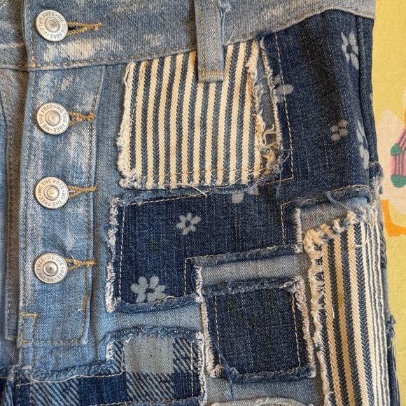 Free People Patchwork Denim Jeans - Picture 5 of 6